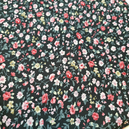 100% Cotton Poplin Ditsy Flower Print Fabric Dress Craft Soft Fabric 58" Meter (Plum)