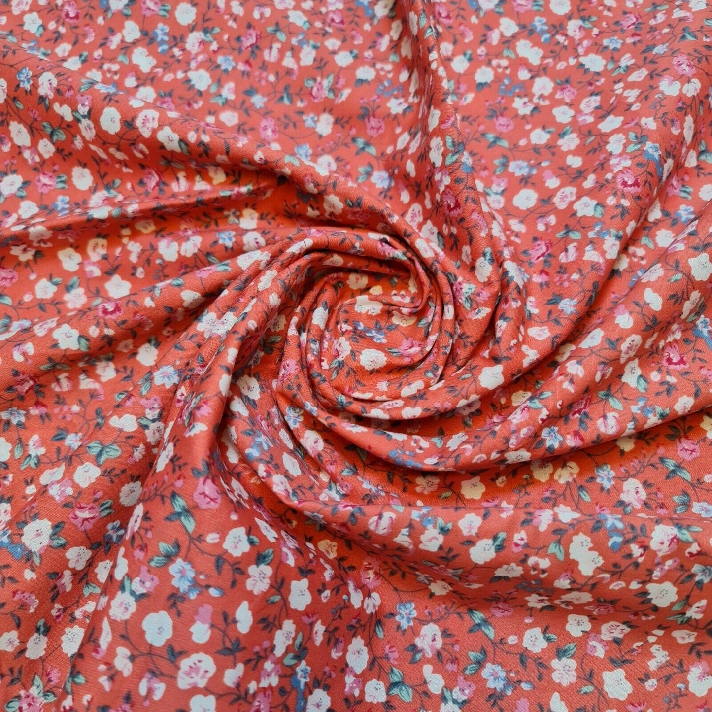 100% Cotton Poplin Ditsy Floral Fabric – 58" Wide Soft Dressmaking, Quilting & Craft Material by the Metre