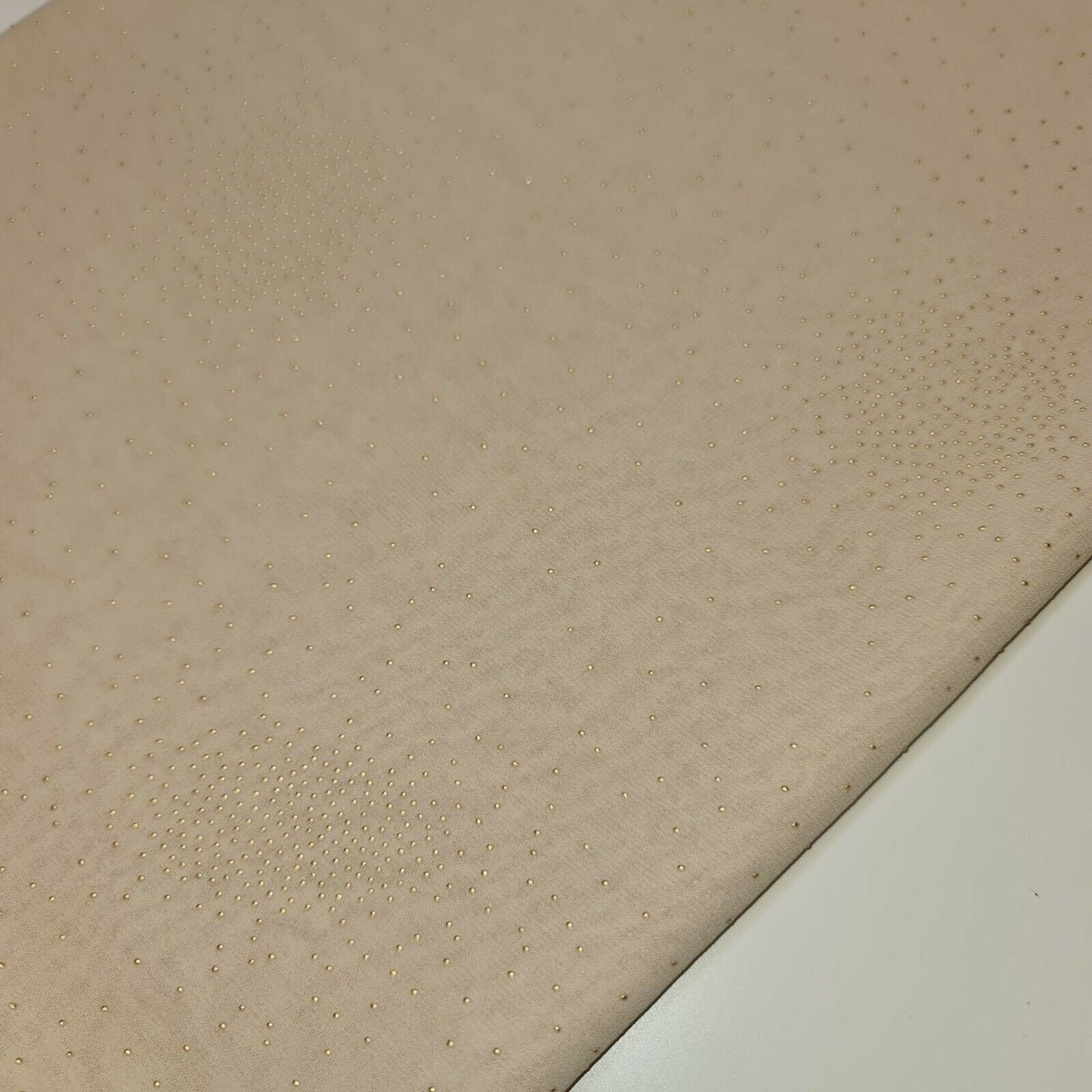 Nude Crepe Georgette Gold Dew Drops Light Weight Drape Dress Crafts Fabric 58"