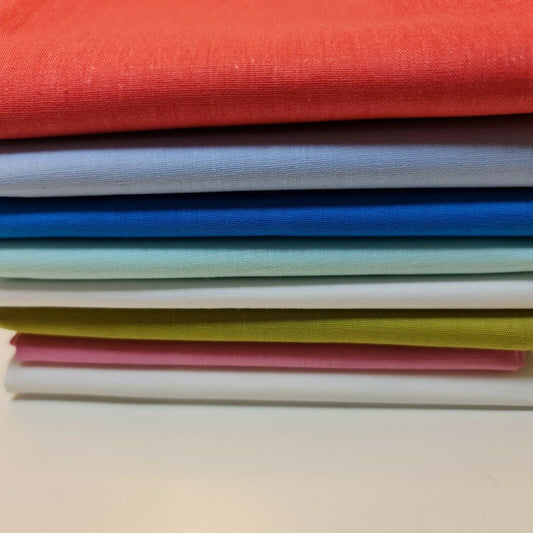 100% Cotton Fat Quarter Fabric Bundle of 8 50x50cm Mix Colours Plain Solid Colours Quilting Patchwork Material