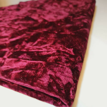 Premium Marble Crushed Velvet Fabric – 58" Wide Solid Colours Medium Weight Stretch Material