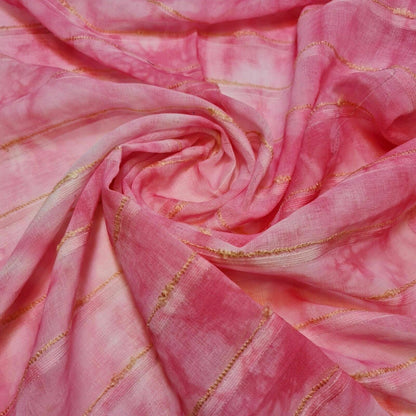 Pink Clouds Print Tie Dye Polycotton Dress Drape Craft Fabric By The Meter 58"