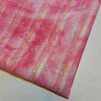 Pink Clouds Print Tie Dye Polycotton Dress Drape Craft Fabric By The Meter 58"