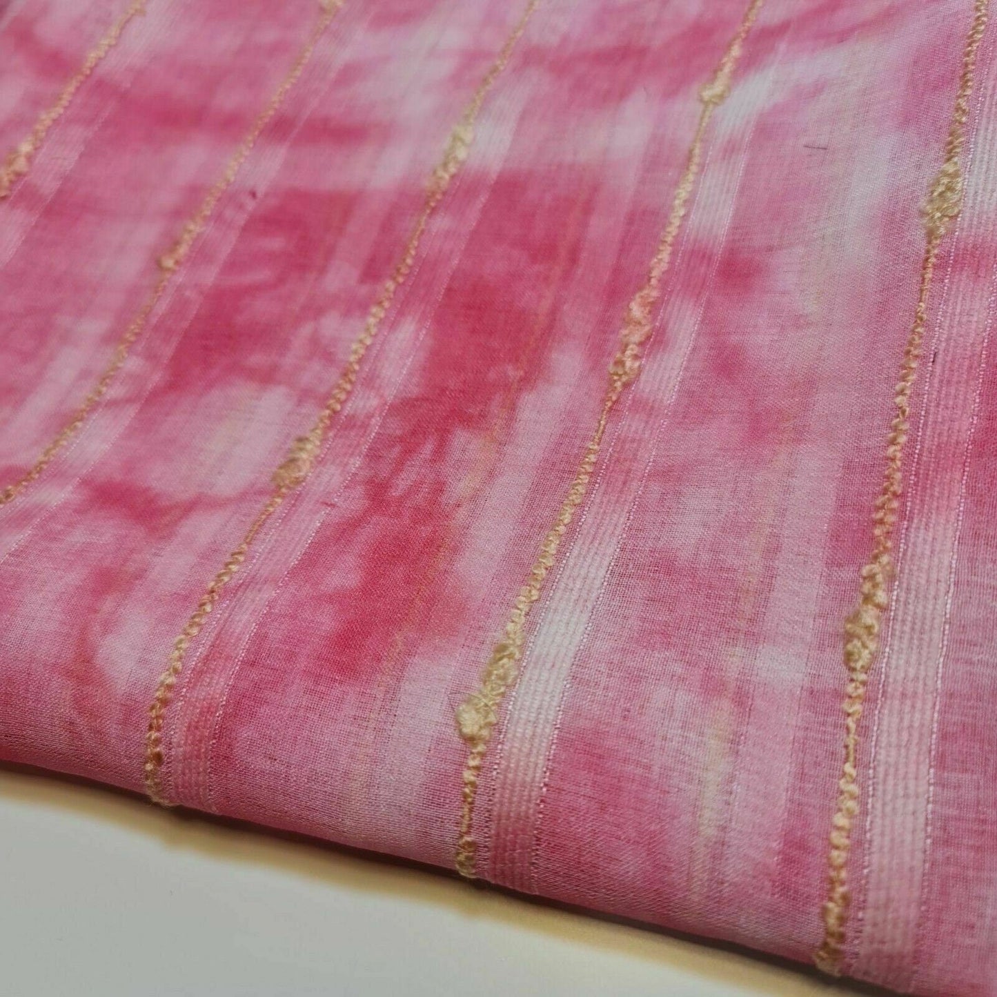 Pink Clouds Print Tie Dye Polycotton Dress Drape Craft Fabric By The Meter 58"