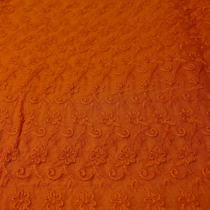 NEW SPRING 100% Cotton Lawn Broderie Anglaise Embroidery Dress Craft Fabric 44" (Orange)