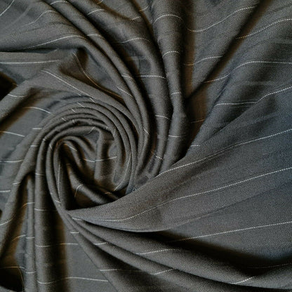 Pinstripe Black Viscose Fabric – Plain Dress, Craft & Suiting Material 58" Wide
