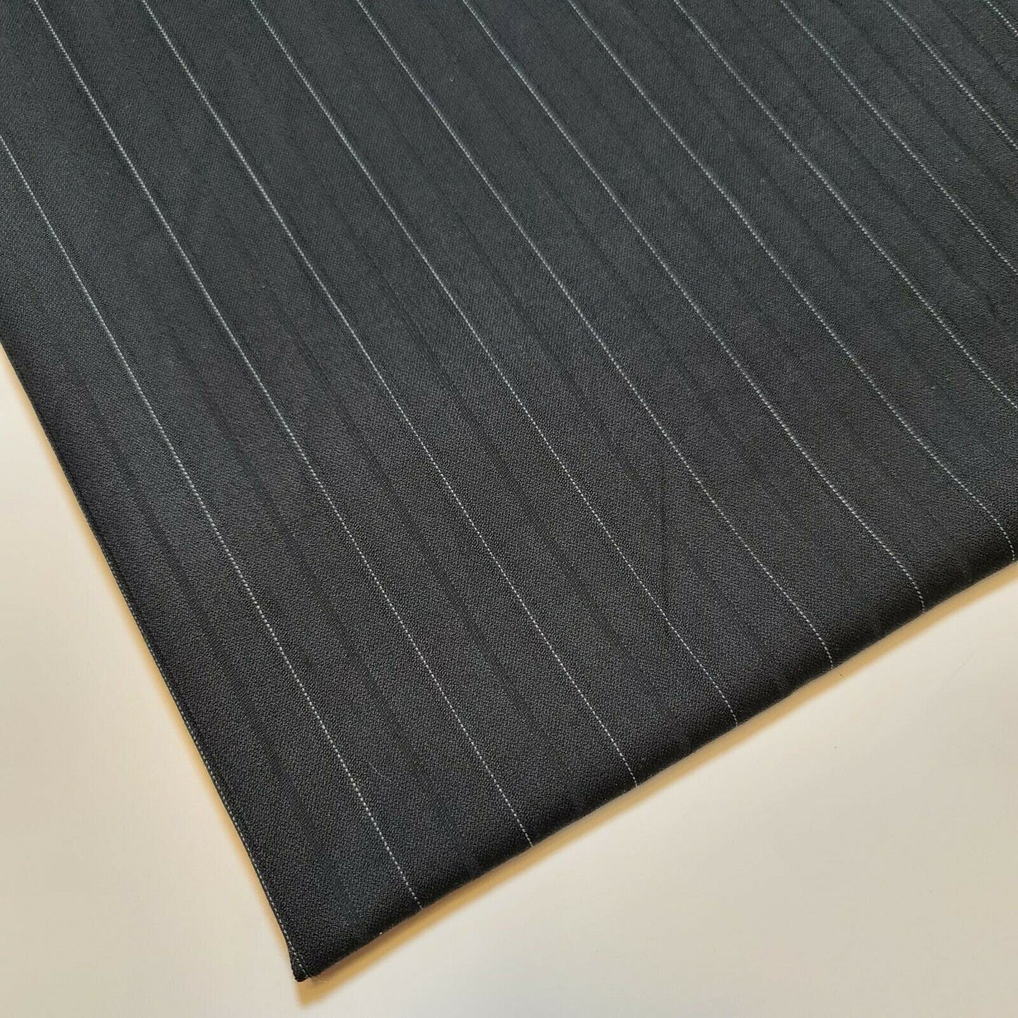 Pinstripe Black Viscose Fabric – Plain Dress, Craft & Suiting Material 58" Wide