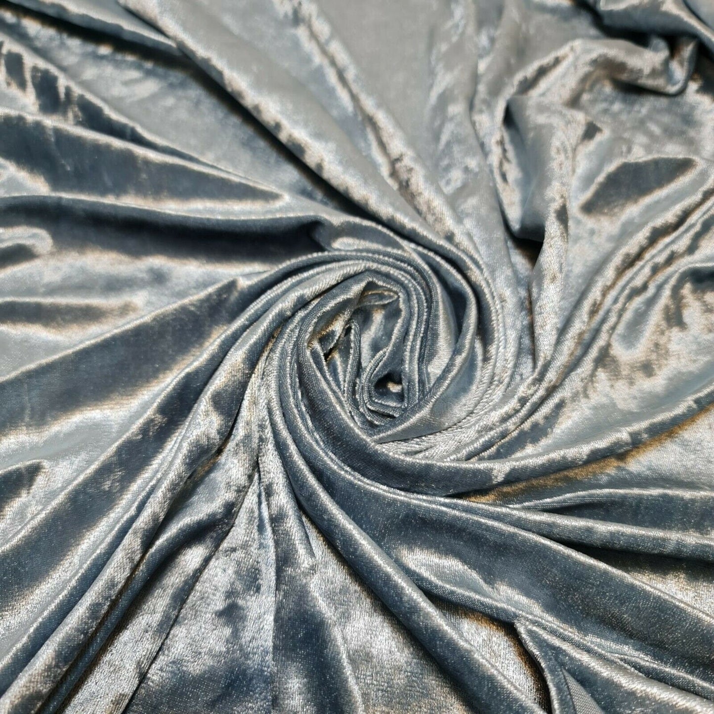 Crushed Velvet Stretch Velour Fabric – 58" Wide Plain Solid Colours Premium Material for Dresses, Crafts Projects
