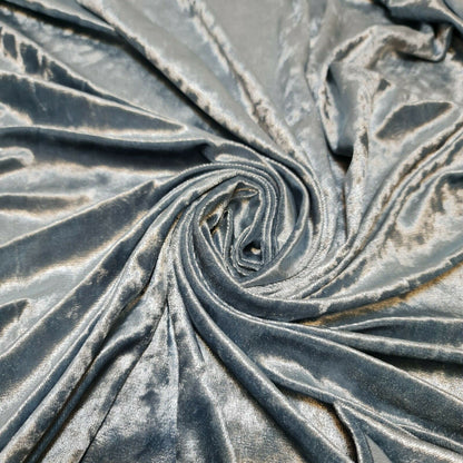 Crushed Velvet Stretch Velour Fabric – 58" Wide Plain Solid Colours Premium Material for Dresses, Crafts Projects