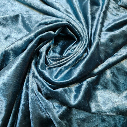 Crushed Velvet Stretch Velour Fabric – 58" Wide Plain Solid Colours Premium Material for Dresses, Crafts Projects