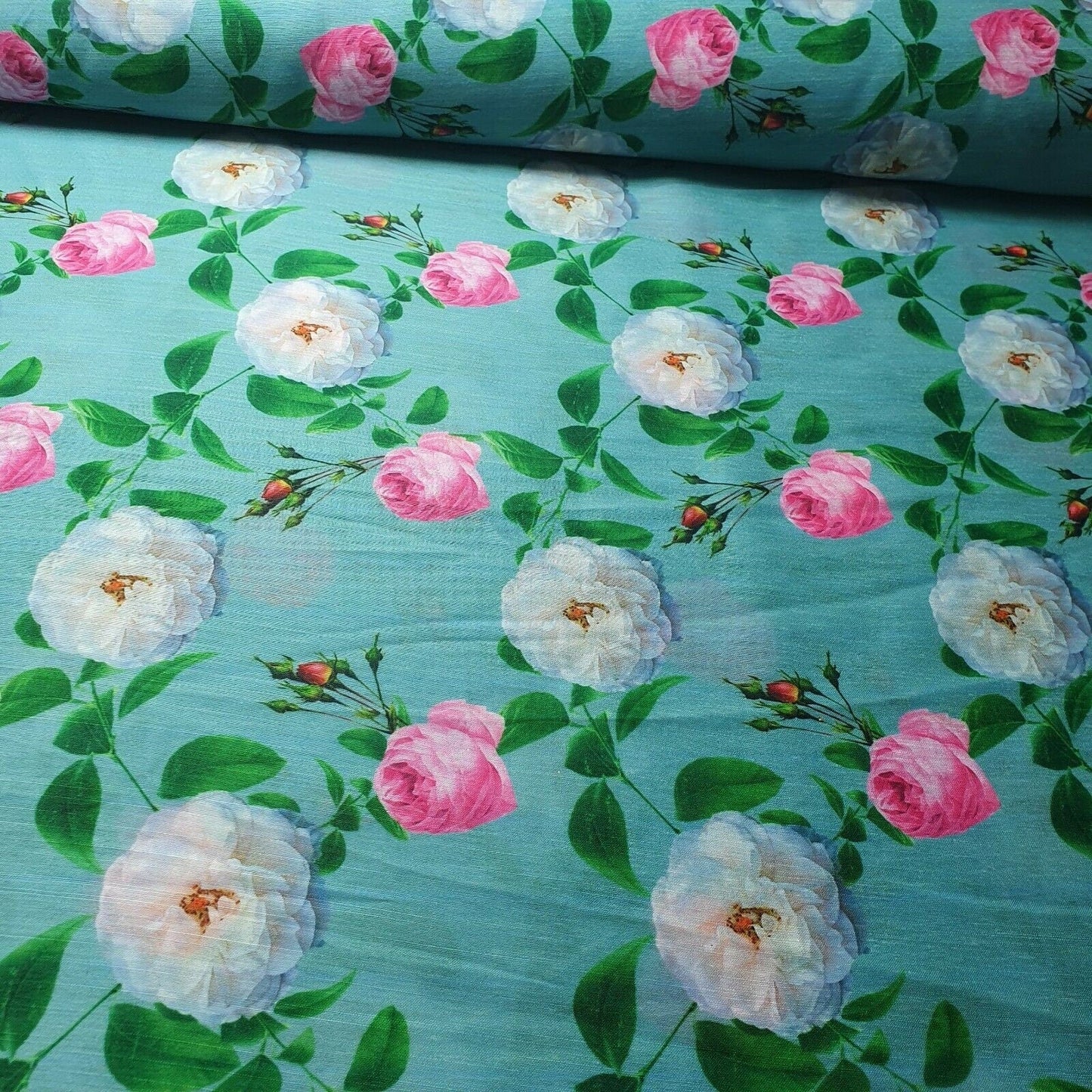 Digital Floral Print Polycotton Fabric – 44" Wide Soft Lightweight Dress & Craft Material