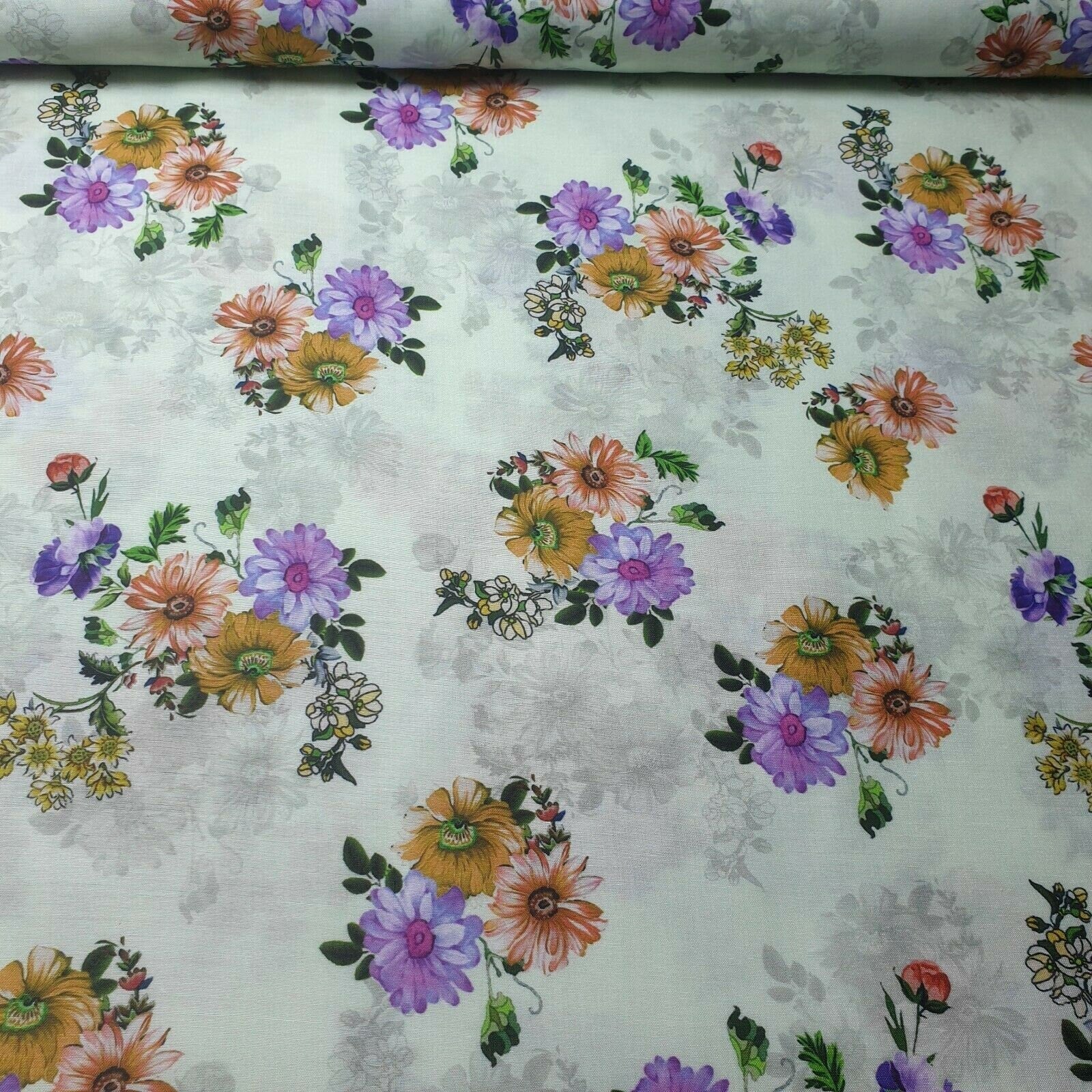 Digital Floral Print Polycotton Fabric – 44