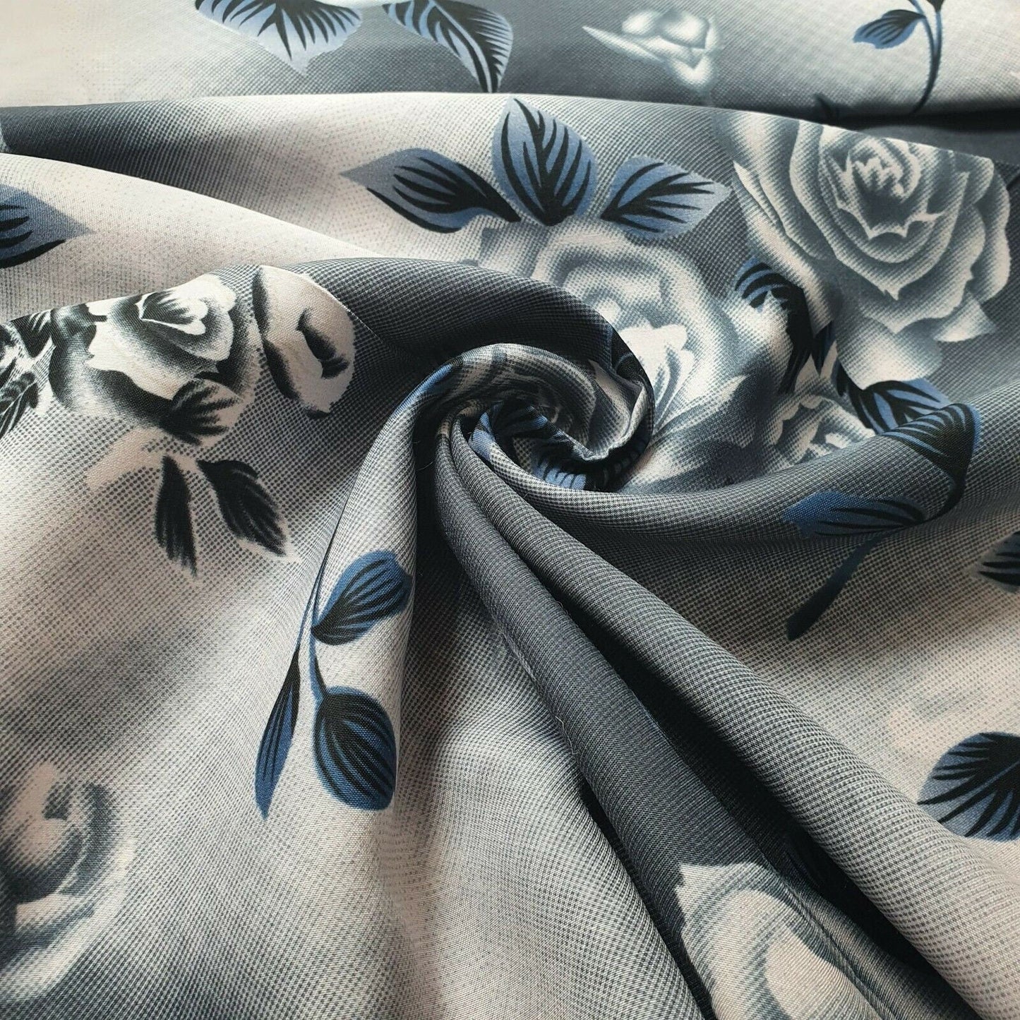 Digital Floral Print Polycotton Fabric – 44" Wide Soft Lightweight Dress & Craft Material