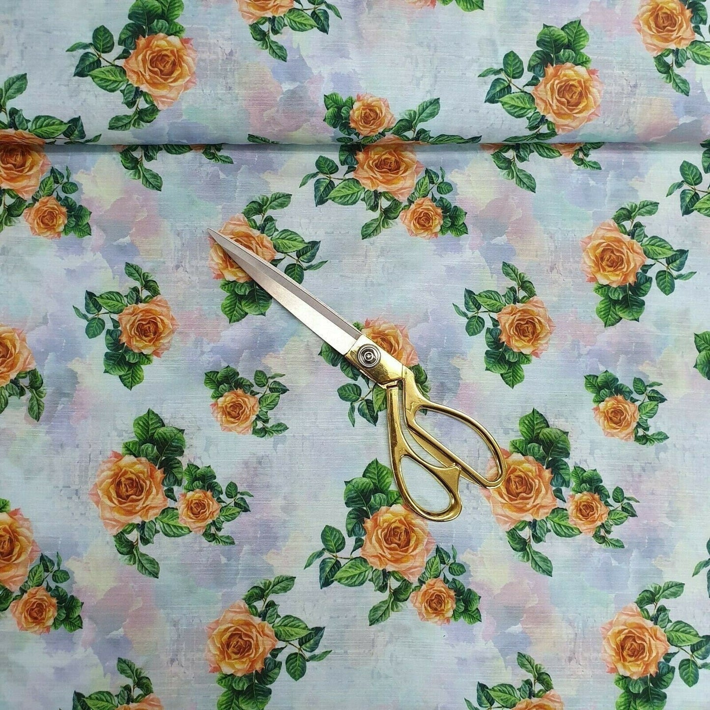 Digital Floral Print Polycotton Fabric – 44" Wide Soft Lightweight Dress & Craft Material