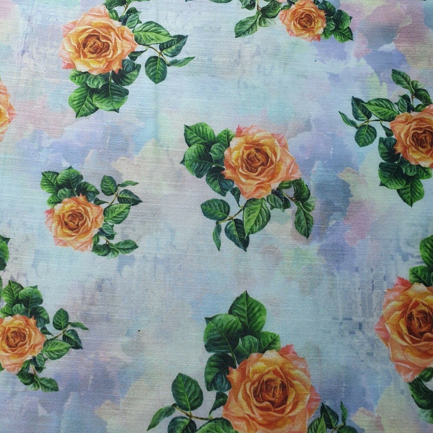 Digital Floral Print Polycotton Fabric – 44" Wide Soft Lightweight Dress & Craft Material