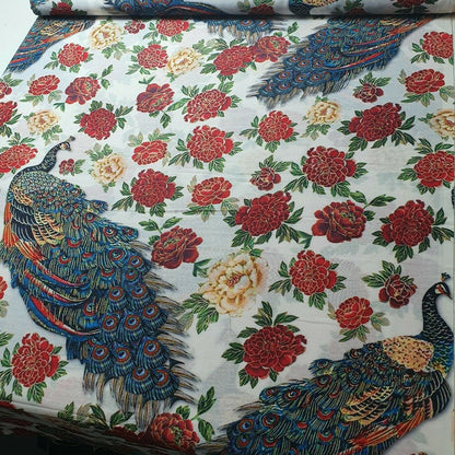 Digital Floral Print Polycotton Fabric – 44" Wide Soft Lightweight Dress & Craft Material