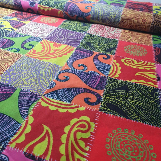 Digital Floral Print Polycotton Fabric – 44" Wide Soft Lightweight Dress & Craft Material