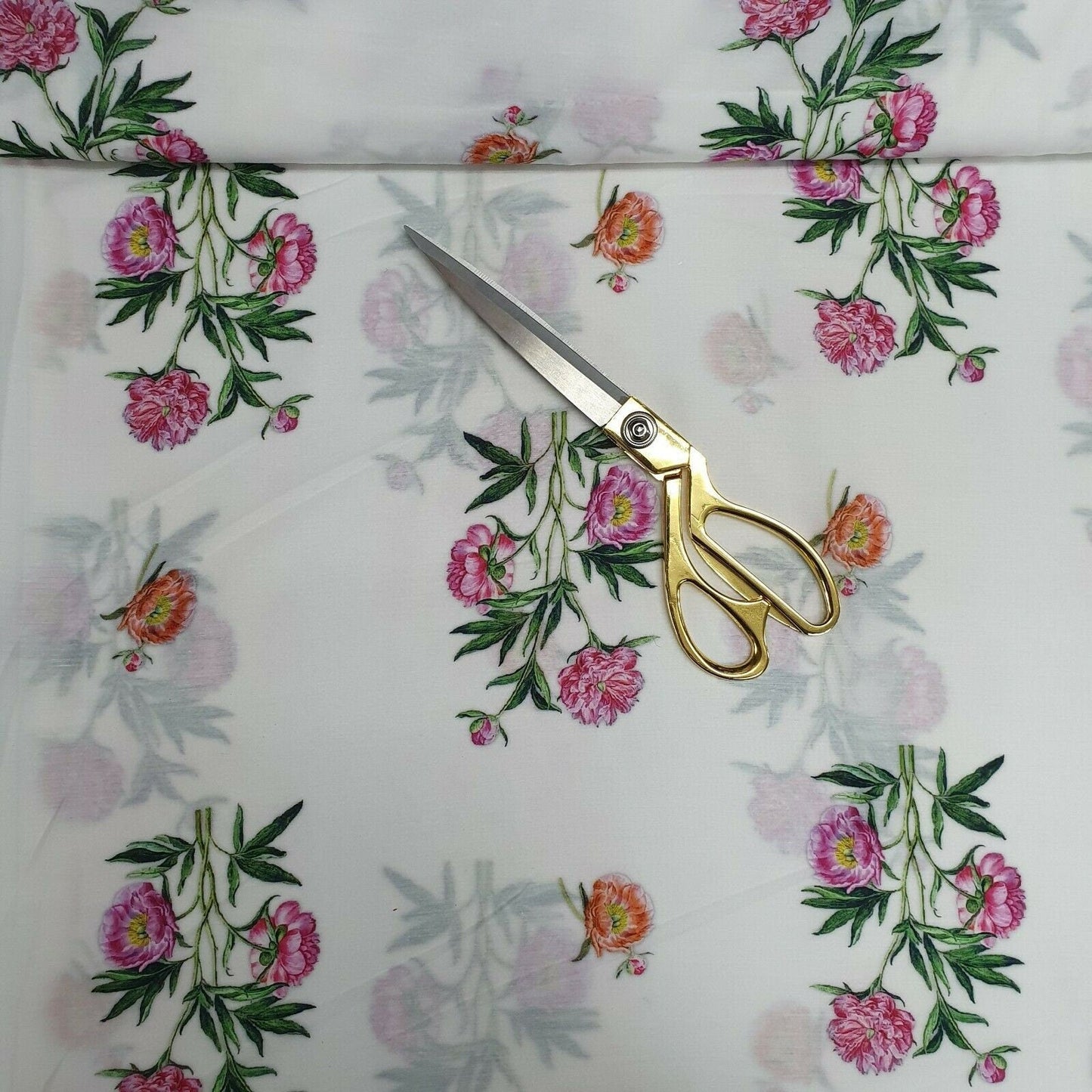 Digital Floral Print Polycotton Fabric – 44" Wide Soft Lightweight Dress & Craft Material