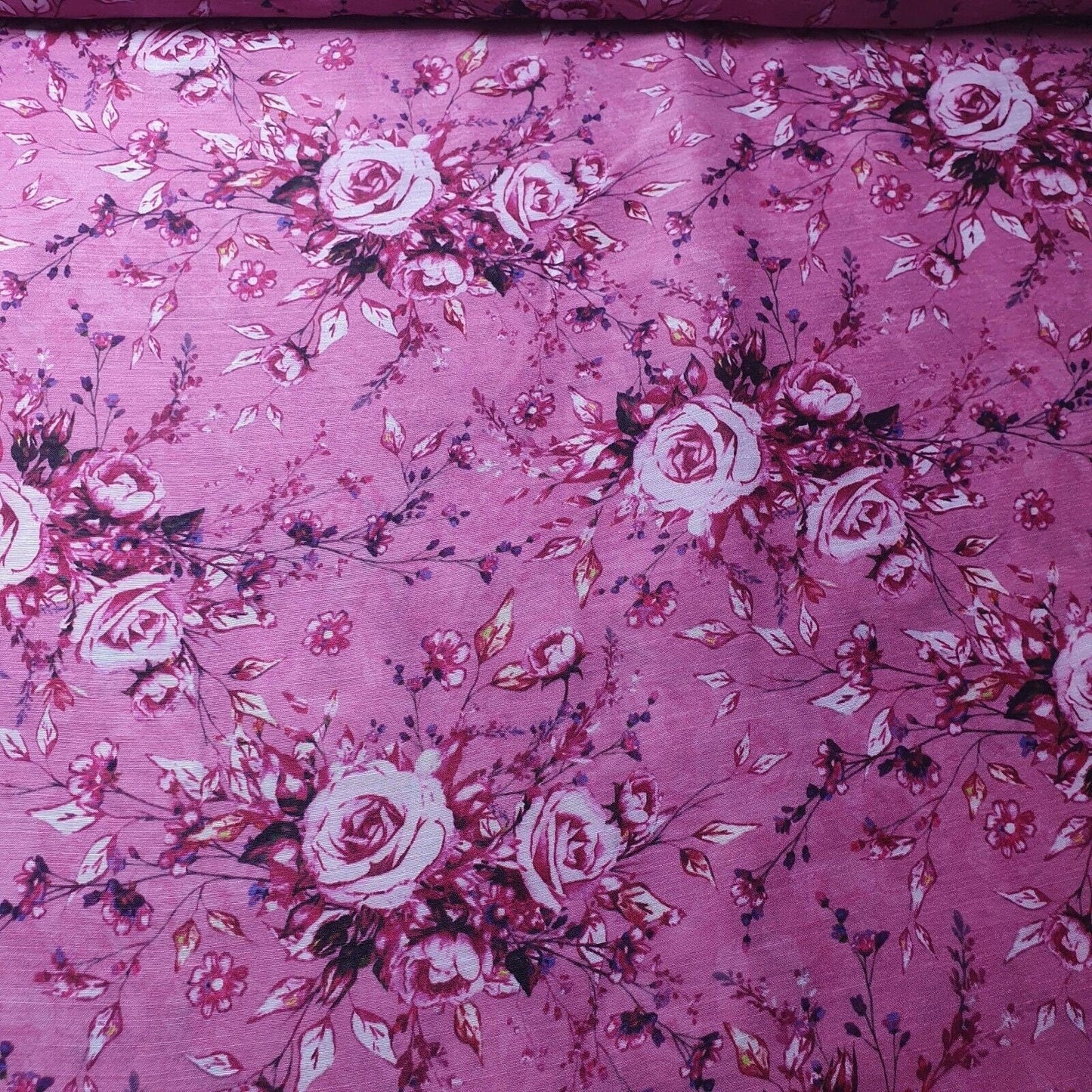 Digital Floral Print Polycotton Fabric – 44" Wide Soft Lightweight Dress & Craft Material
