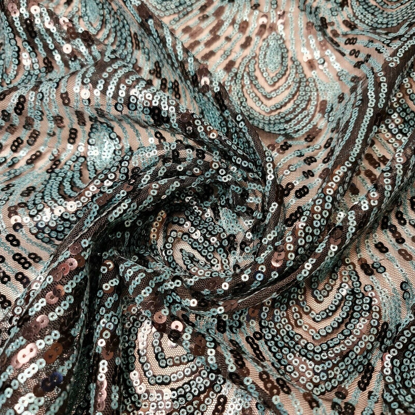 Premium Mesh Net Sequin Embroidery Fabric – 58" Wide Dressmaking & Craft Material