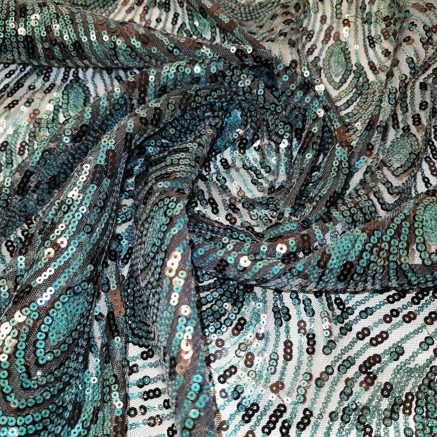 Premium Mesh Net Sequin Embroidery Fabric – 58" Wide Dressmaking & Craft Material