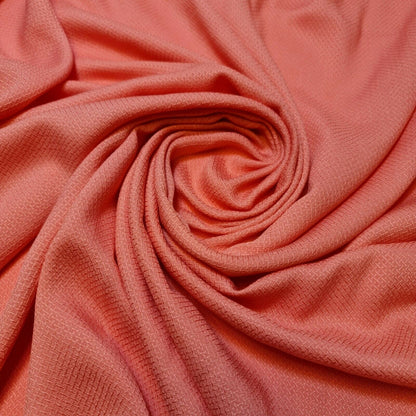 Soft Viscose Jacquard Print Dress Craft Fabric Material By The Meter 58" (Peach)