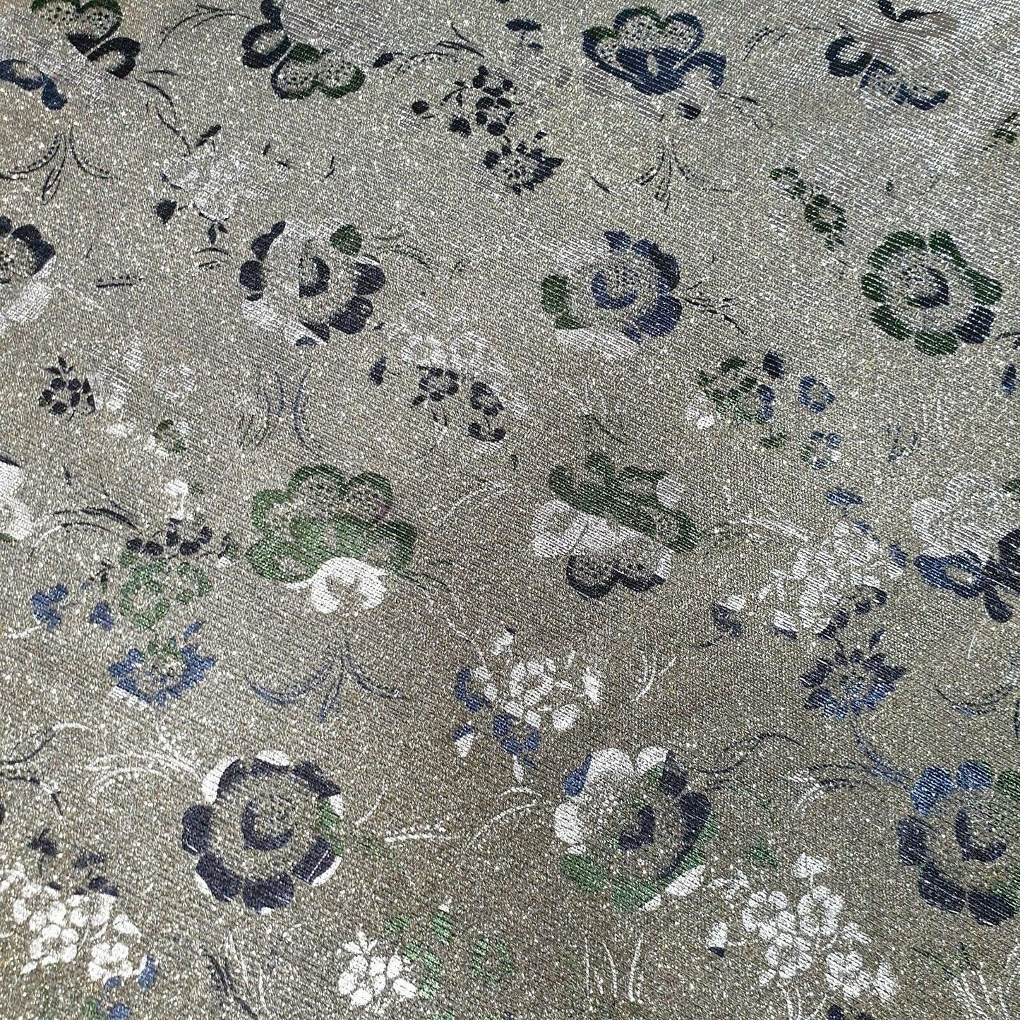 Shimmer Moonlight Floral Printed Glitter Nylon Fabric – 58" Wide Stretch Backdrop, Dress & Craft Material