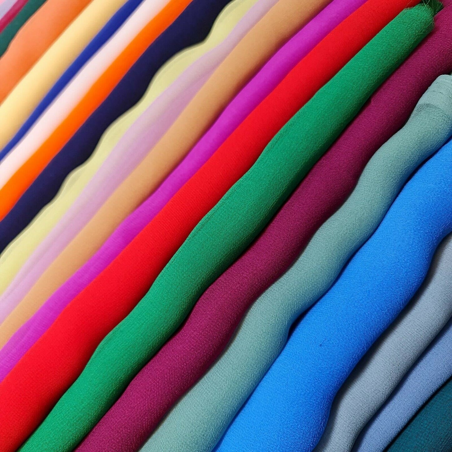 Sheer Poly Crepe Chiffon Fabric – Semi-Transparent, Lightweight 44" Wide for Dress, Draping & Craft