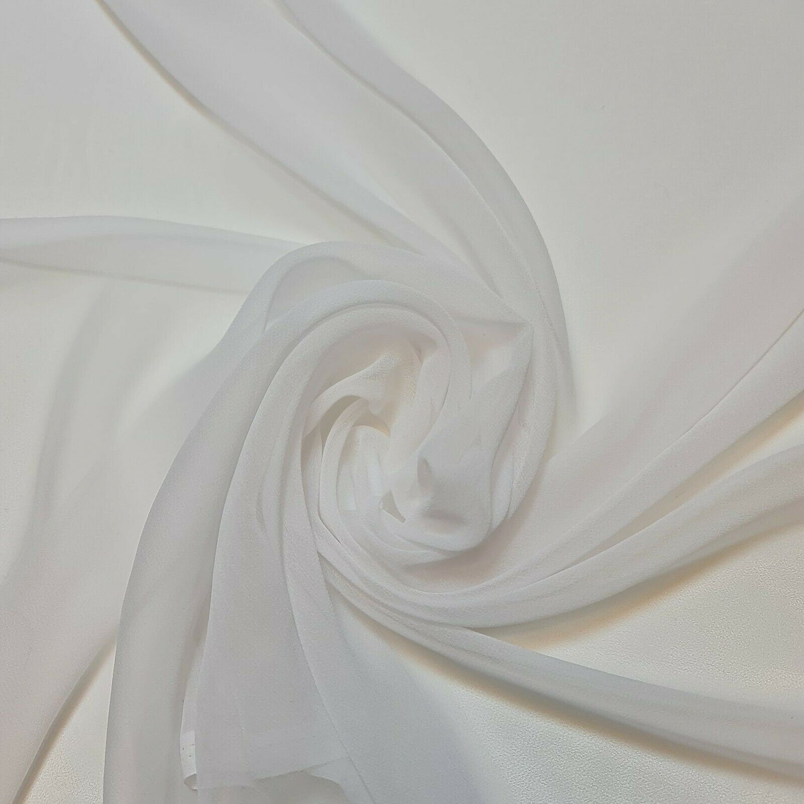 Sheer Poly Crepe Chiffon Fabric – Semi-Transparent, Lightweight 44