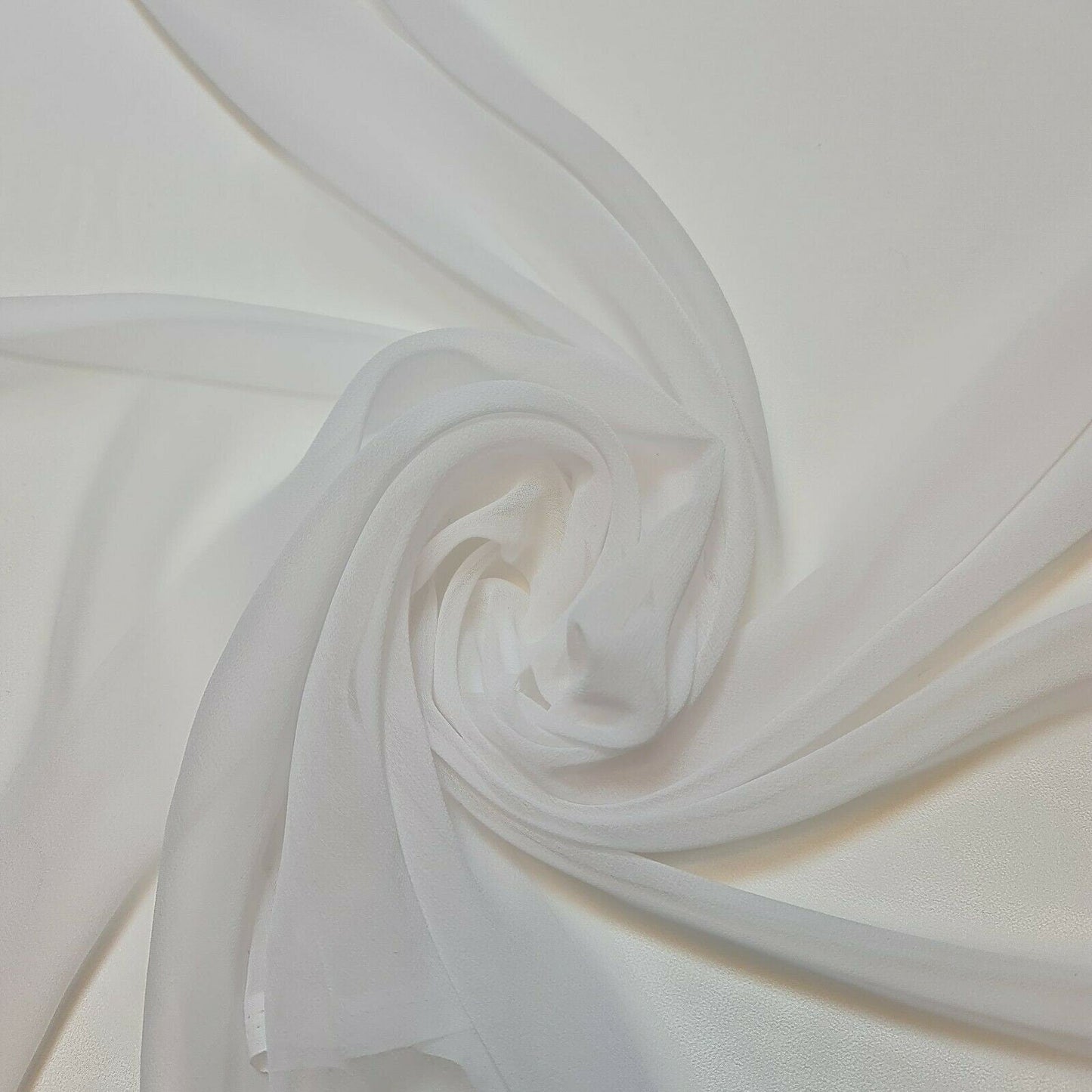 Sheer Poly Crepe Chiffon Fabric – Semi-Transparent, Lightweight 44" Wide for Dress, Draping & Craft