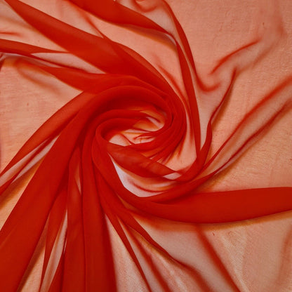 Sheer Poly Crepe Chiffon Fabric – Semi-Transparent, Lightweight 44" Wide for Dress, Draping & Craft
