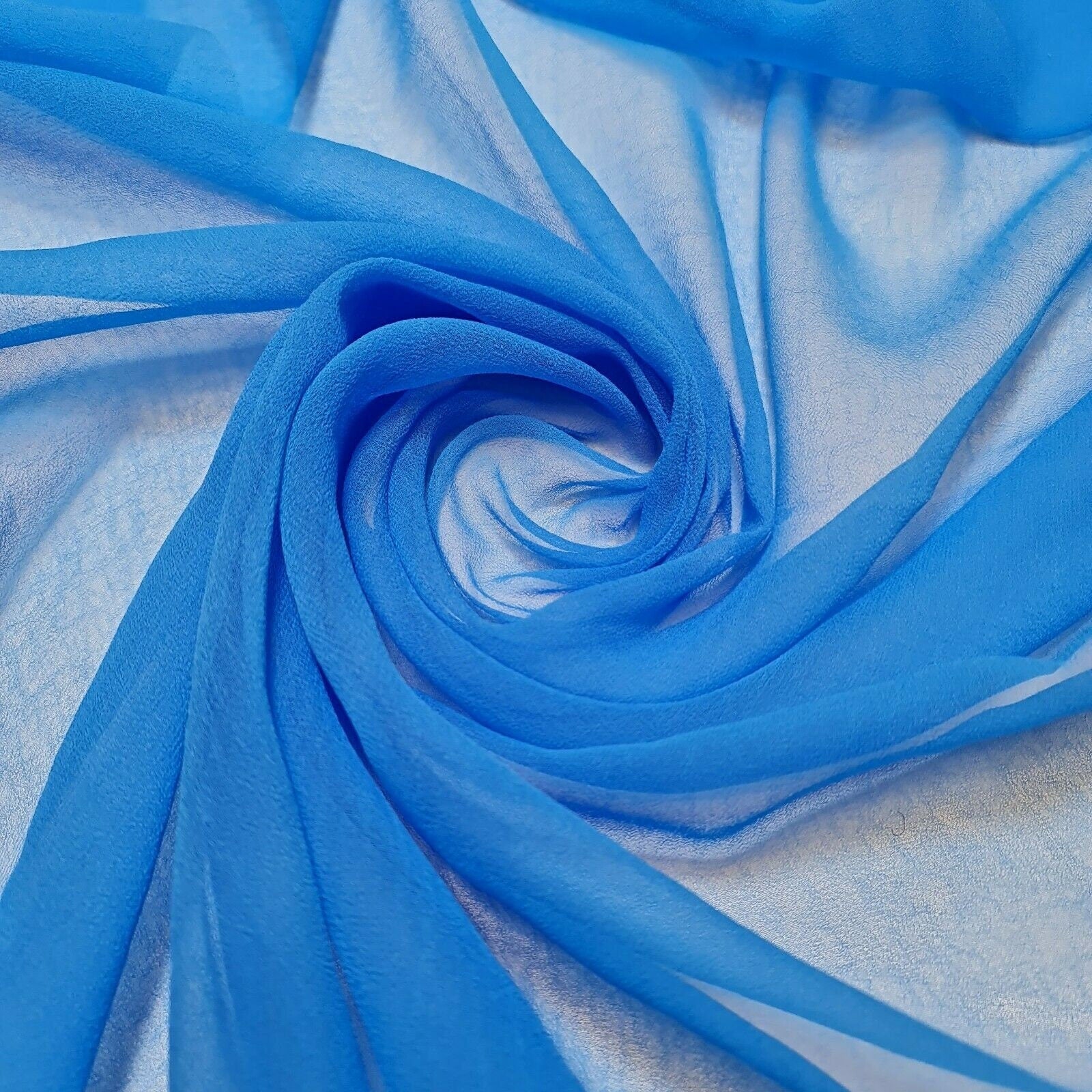 Sheer Poly Crepe Chiffon Fabric – Semi-Transparent, Lightweight 44