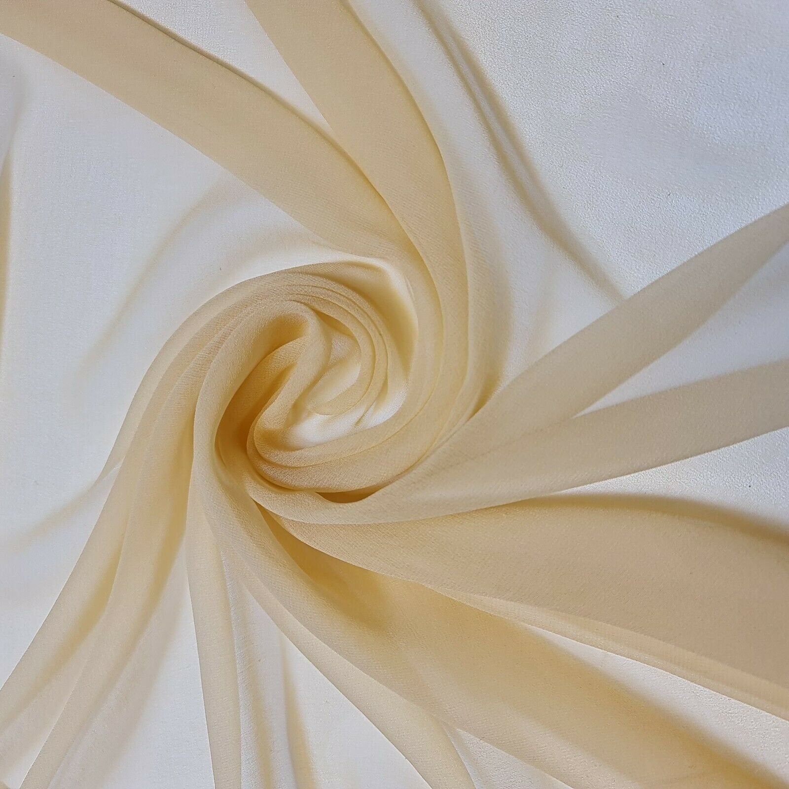 Sheer Poly Crepe Chiffon Fabric – Semi-Transparent, Lightweight 44