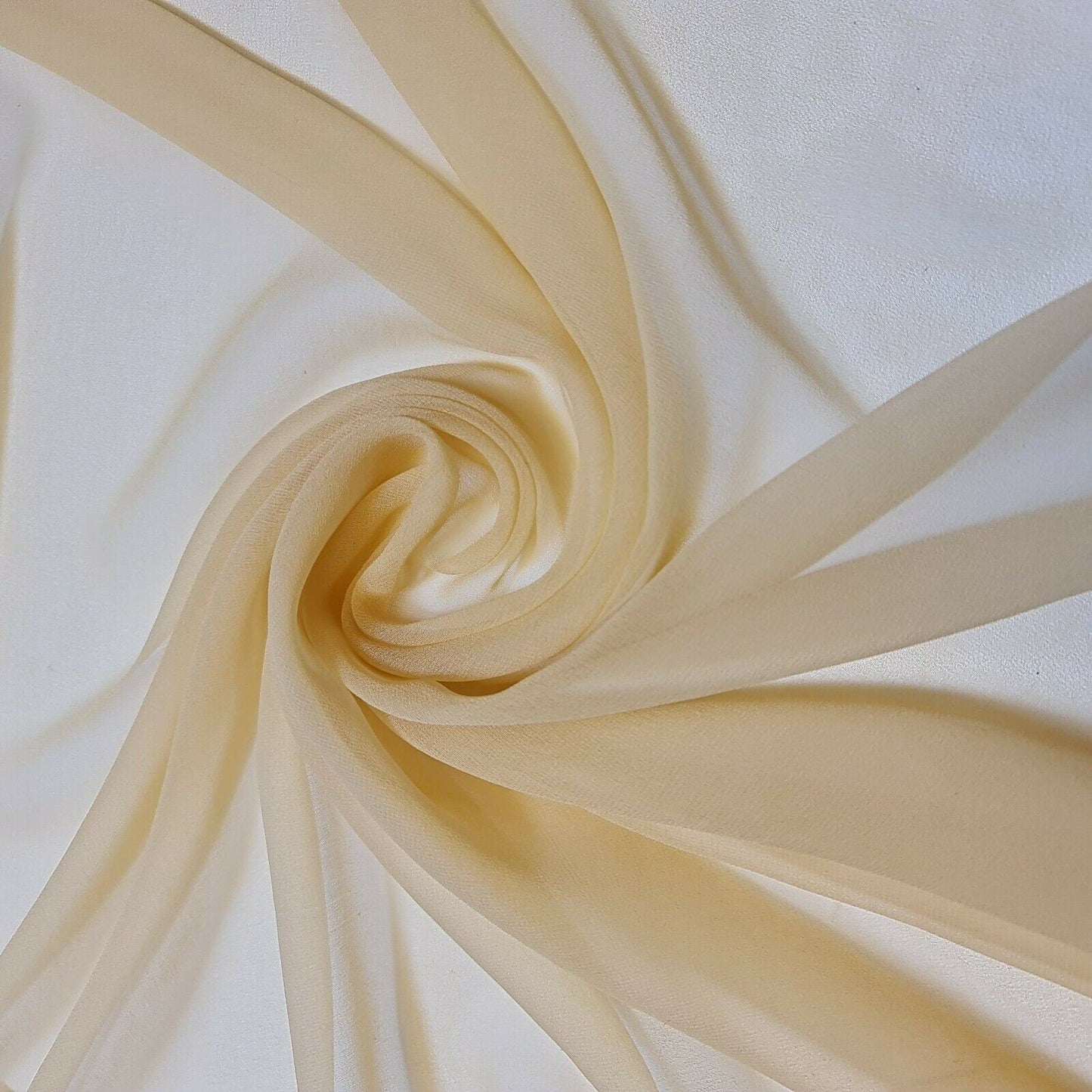 Sheer Poly Crepe Chiffon Fabric – Semi-Transparent, Lightweight 44" Wide for Dress, Draping & Craft