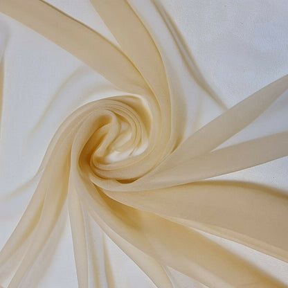 Sheer Poly Crepe Chiffon Fabric – Semi-Transparent, Lightweight 44" Wide for Dress, Draping & Craft