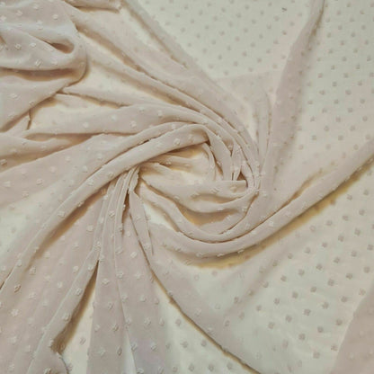 Plain Soft Crepe Dobby Chiffon Fabric – 58" Wide Lightweight Sheer Drape Dress & Craft Material by the Meter