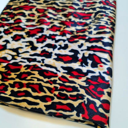 Stretch Animal & Floral Printed Velvet Fabric – 58" Wide Soft Upholstery, Patchwork & Craft Material
