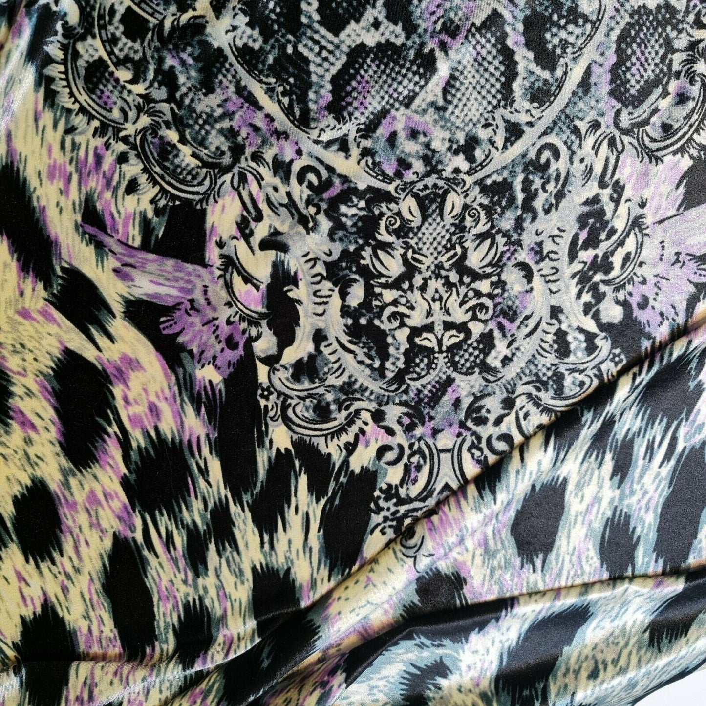 Stretch Animal & Floral Printed Velvet Fabric – 58" Wide Soft Upholstery, Patchwork & Craft Material