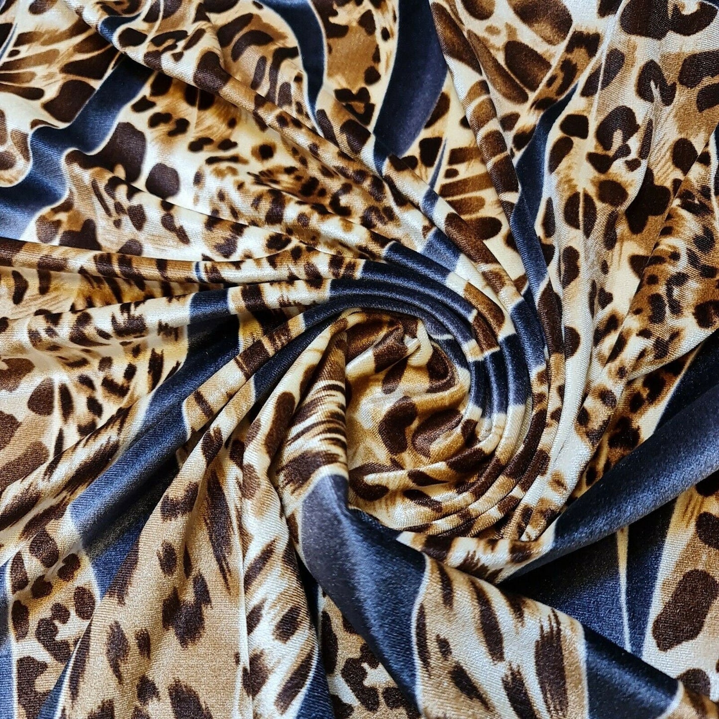 Stretch Animal & Floral Printed Velvet Fabric – 58" Wide Soft Upholstery, Patchwork & Craft Material