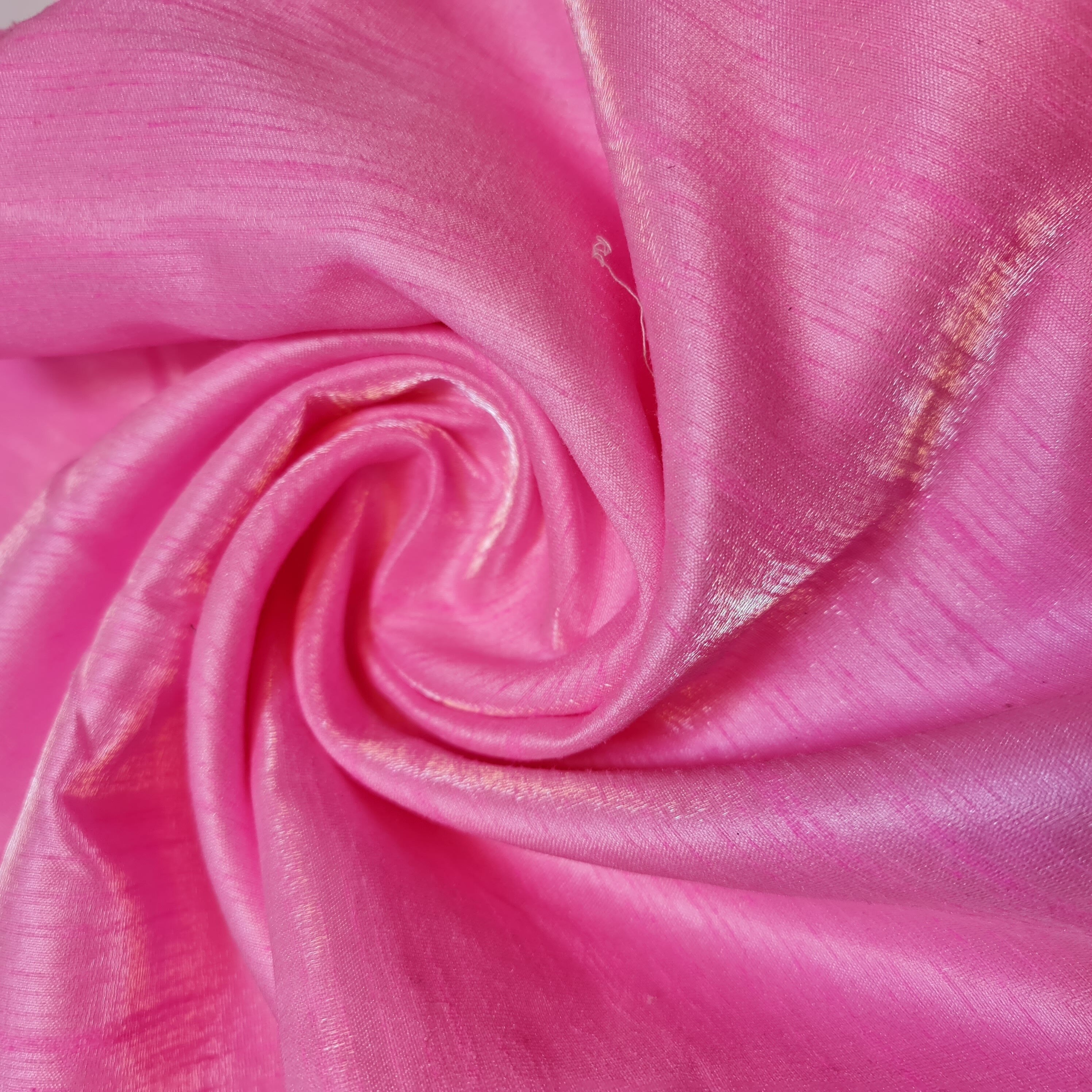 Plain Poly Dupion Faux Raw Silk Fabric with Satin Finish – 44