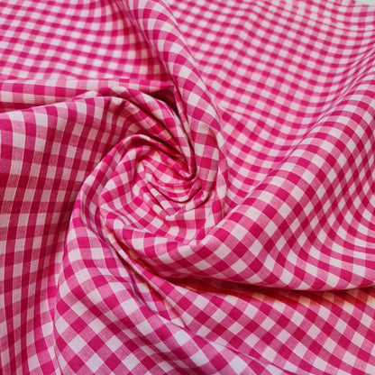 Polycotton Gingham Check Fabric – 1/8", 1/4", 1" Checks | Dress, Craft & Uniform Material (44” Wide, Sold by the Meter)