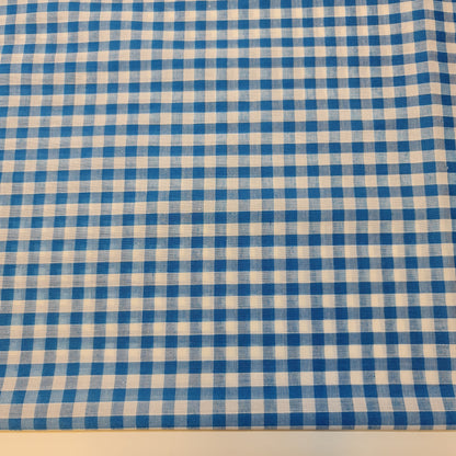 Polycotton Gingham Check Fabric – 1/8", 1/4", 1" Checks | Dress, Craft & Uniform Material (44” Wide, Sold by the Meter)