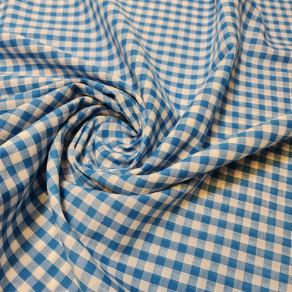 Polycotton Gingham Check Fabric – 1/8", 1/4", 1" Checks | Dress, Craft & Uniform Material (44” Wide, Sold by the Meter)