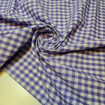 Polycotton Gingham Check Fabric – 1/8", 1/4", 1" Checks | Dress, Craft & Uniform Material (44” Wide, Sold by the Meter)