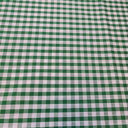 Polycotton Gingham Check Fabric – 1/8", 1/4", 1" Checks | Dress, Craft & Uniform Material (44” Wide, Sold by the Meter)