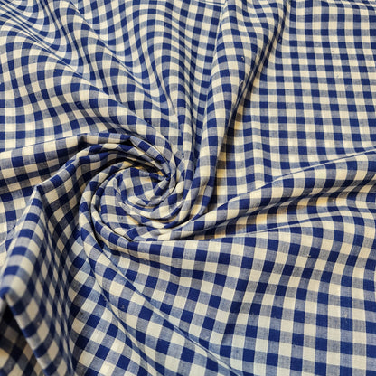 Polycotton Gingham Check Fabric – 1/8", 1/4", 1" Checks | Dress, Craft & Uniform Material (44” Wide, Sold by the Meter)