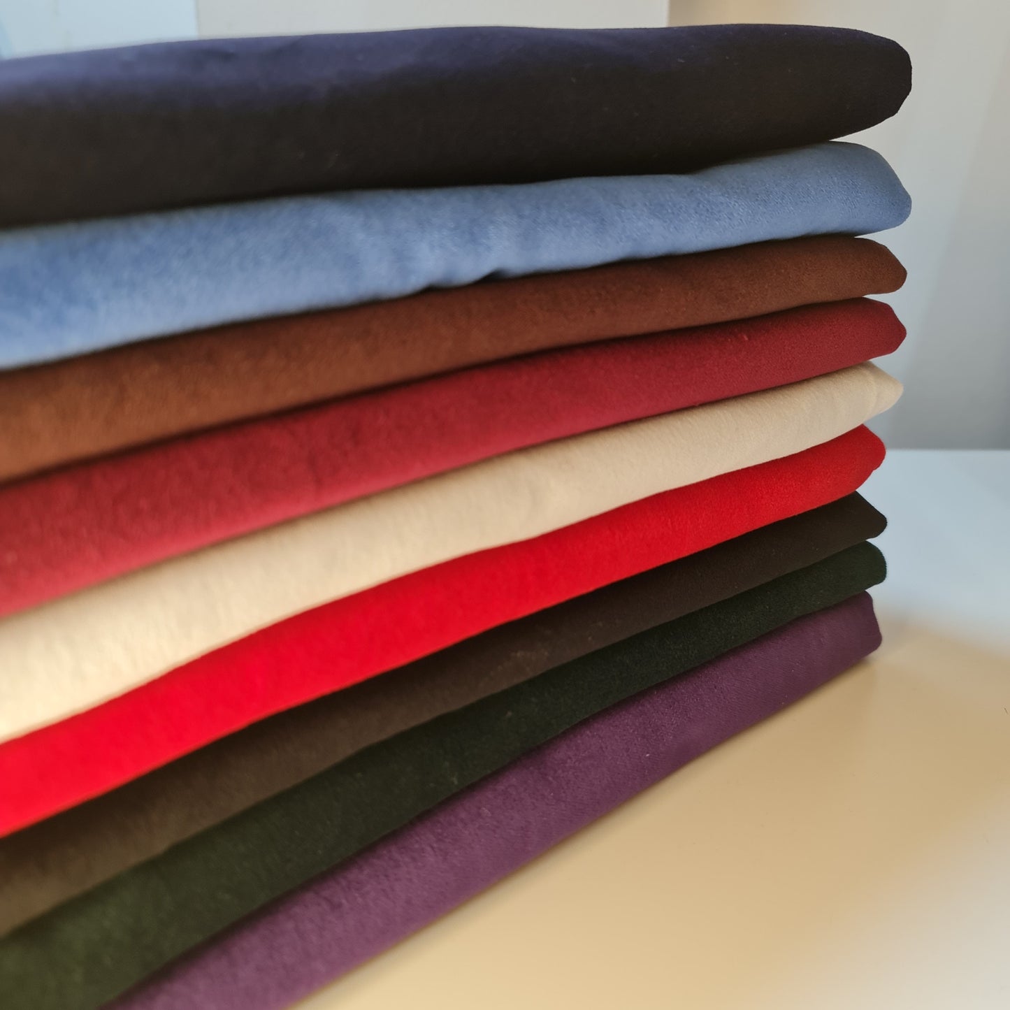 100% Cotton Velvet Fabric – 44" Wide Plain Solid Colours Premium Material for Dress, Costume, Craft & Upholstery