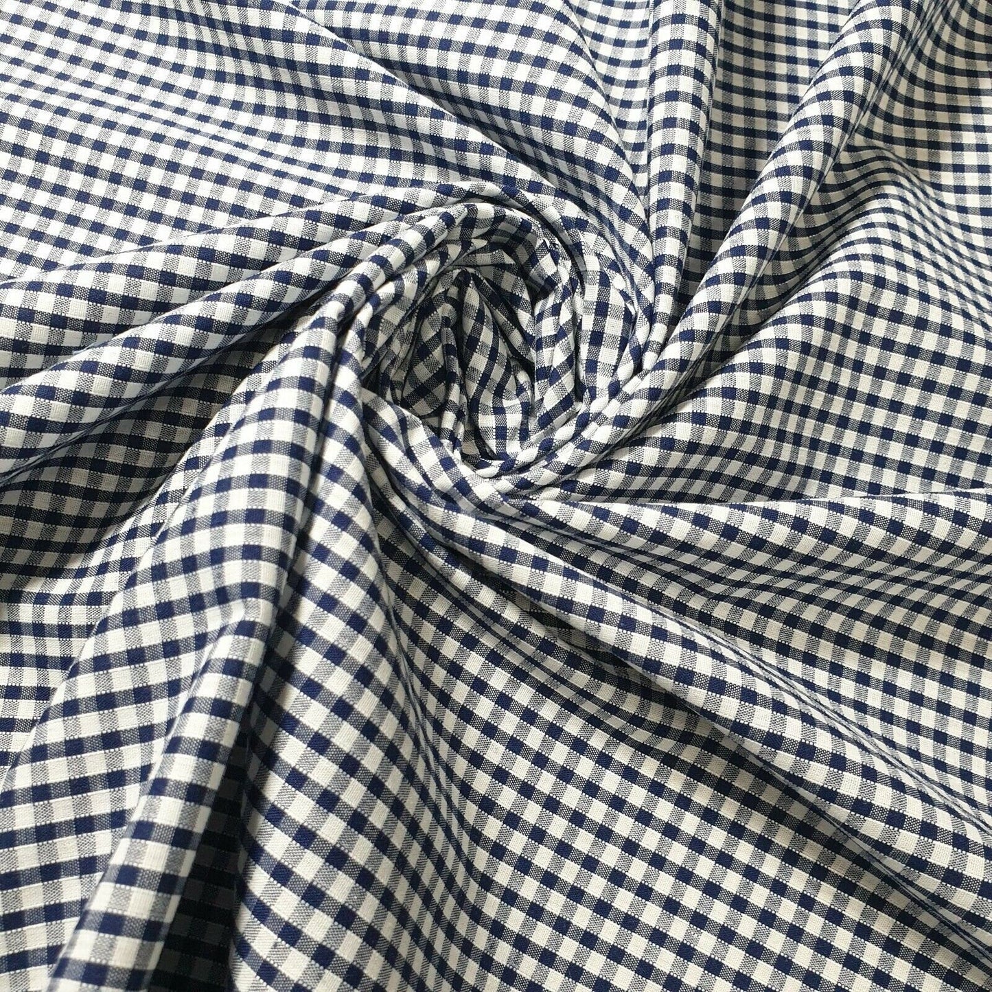 Polycotton Gingham Check Fabric – 1/8", 1/4", 1" Checks | Dress, Craft & Uniform Material (44” Wide, Sold by the Meter)