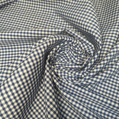 Polycotton Gingham Check Fabric – 1/8", 1/4", 1" Checks | Dress, Craft & Uniform Material (44” Wide, Sold by the Meter)