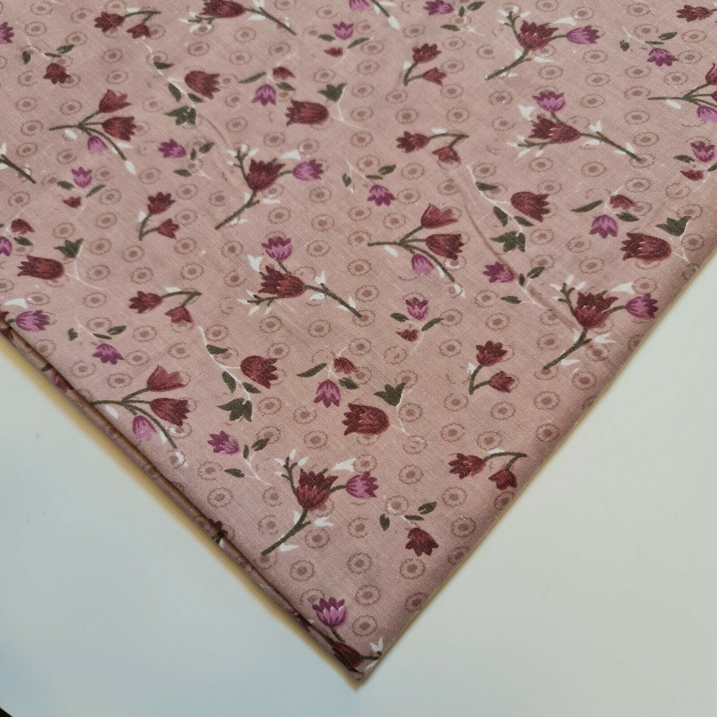 Vintage Japanese Floral Printed Polycotton Fabric – 58" Wide Soft Dress & Craft Material by the Metre